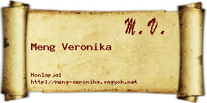 Meng Veronika névjegykártya